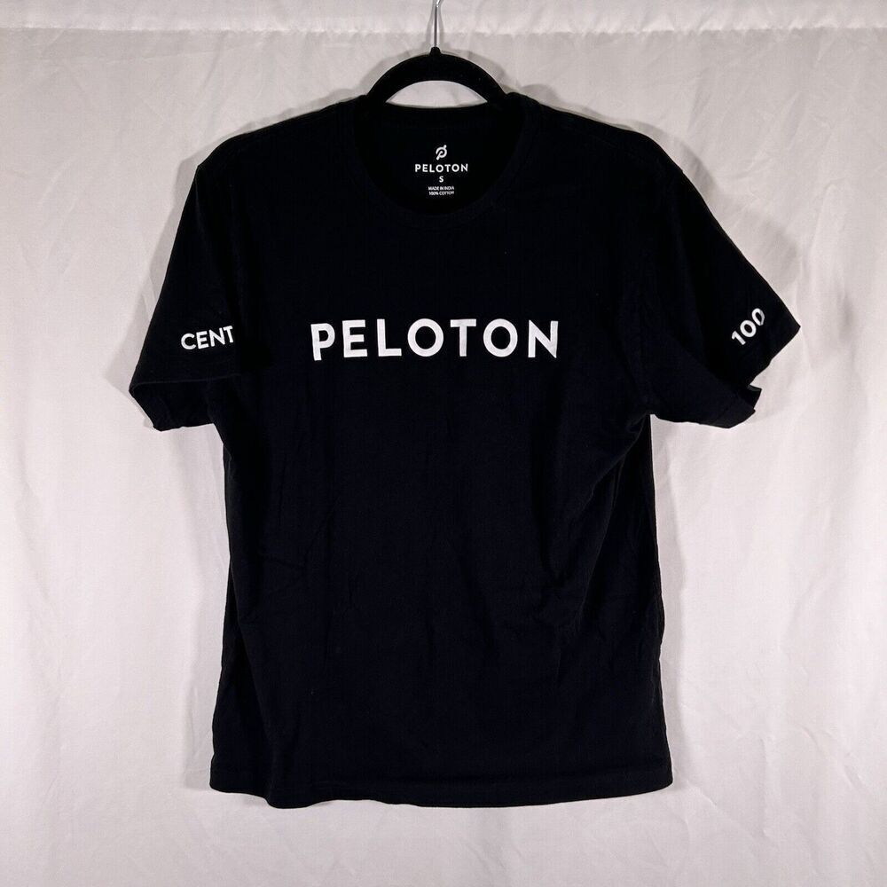 Peloton Shirt Unisex Small Black Graphic Print Short Sleeve Crew Neck Cotton